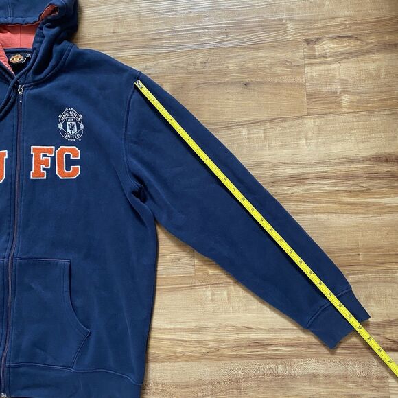 MANCHESTER UNITED Football GGMU L Navy Blue Hoodie Soccer Outerwear Full Zip* - Picture 14 of 16